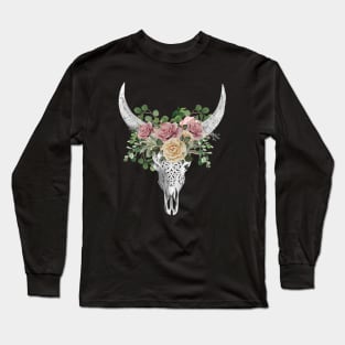 Cow skull floral 24 Long Sleeve T-Shirt